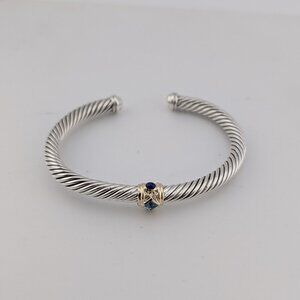 David Yurman Renaissance Bracelet with 14k Gold & Blue Topaz/Lapis Lazuli